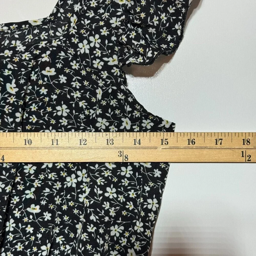 Shein Black & White Floral Mini Dress Size Medium - Picture 3 of 5